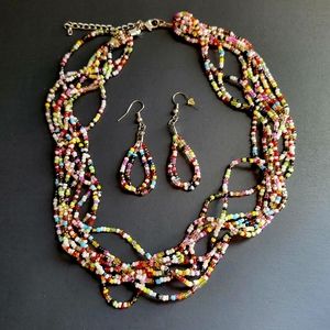 Beaded Necklace and Earrings set